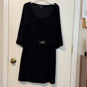 White House Black Market Elegant Black Dress with Belt